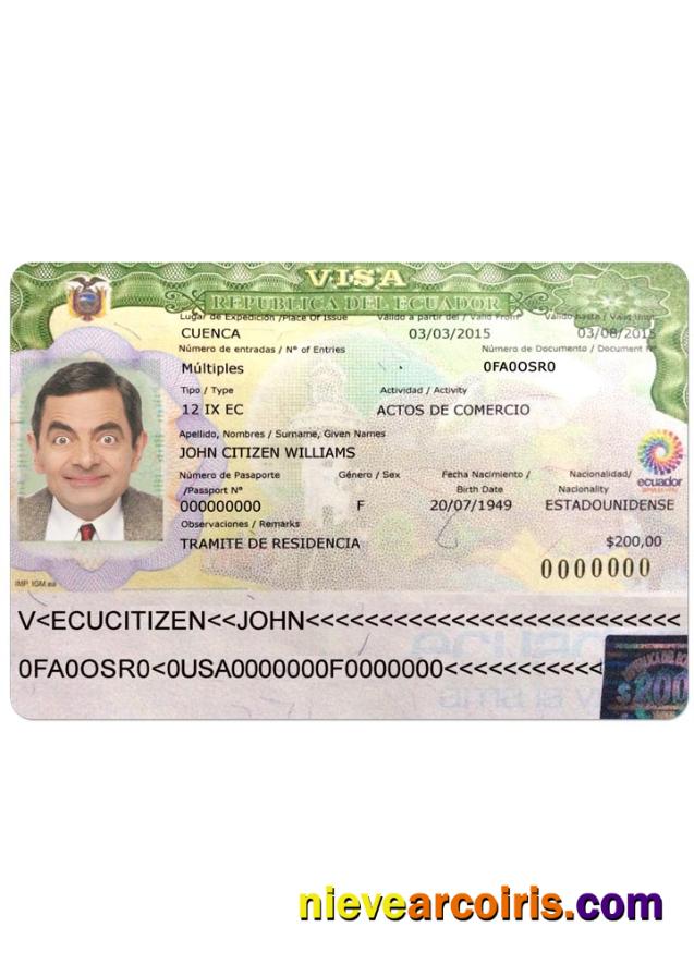 ECUADOR Visa Photolook