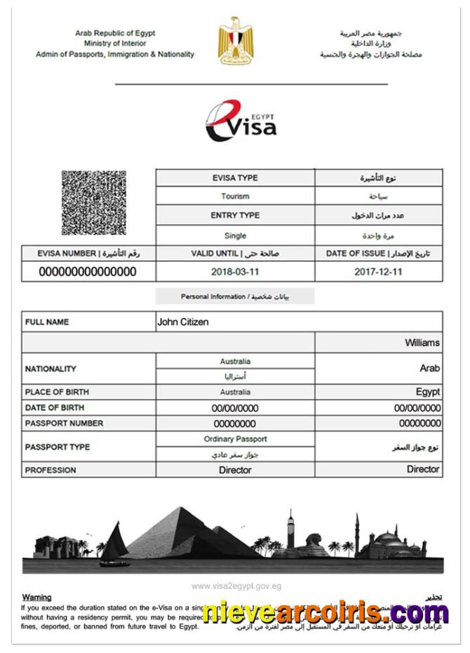 EGYPT E Visa Preview