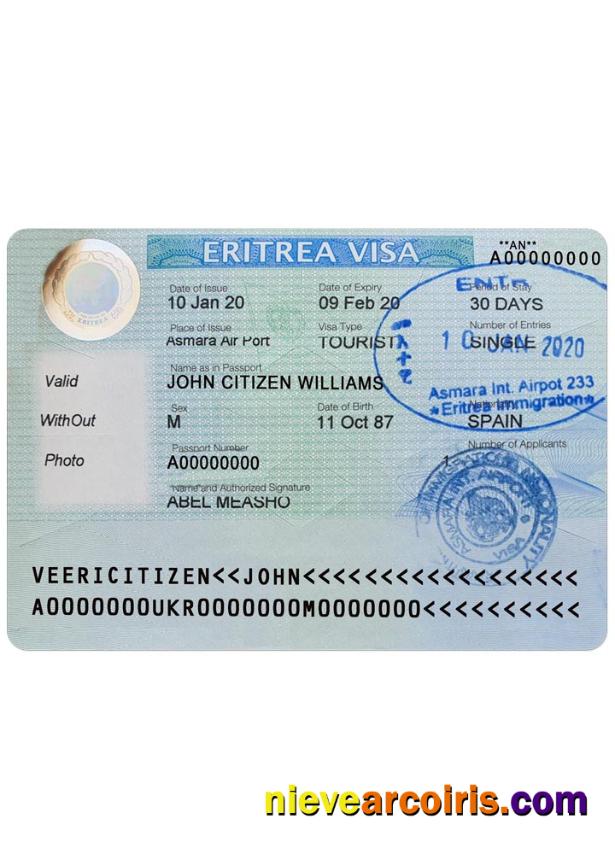 ERITREA Visa Sample
