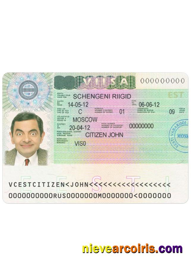ESTONIA Schengen Visa Template