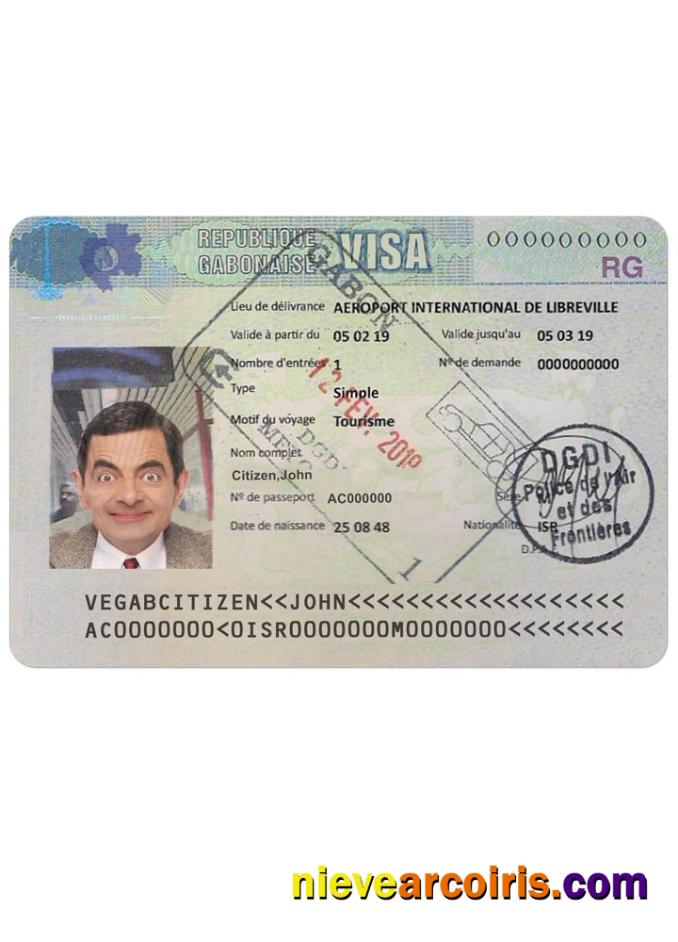 GABONAISE Travel Visa Sample