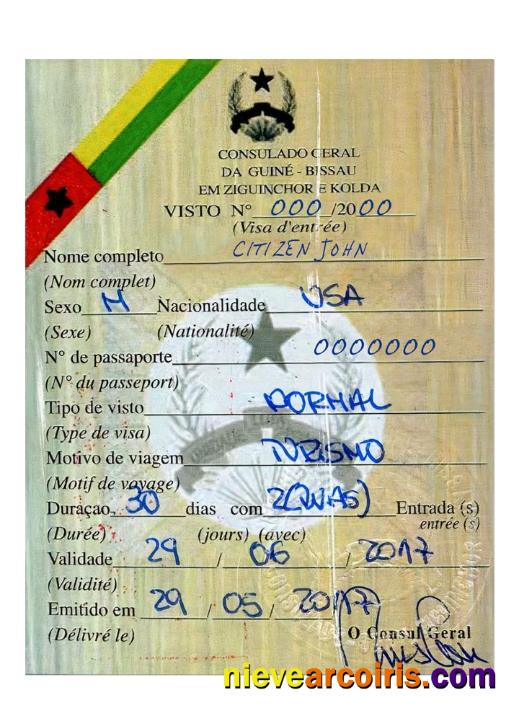 GUINE BISSAU Visa Sample