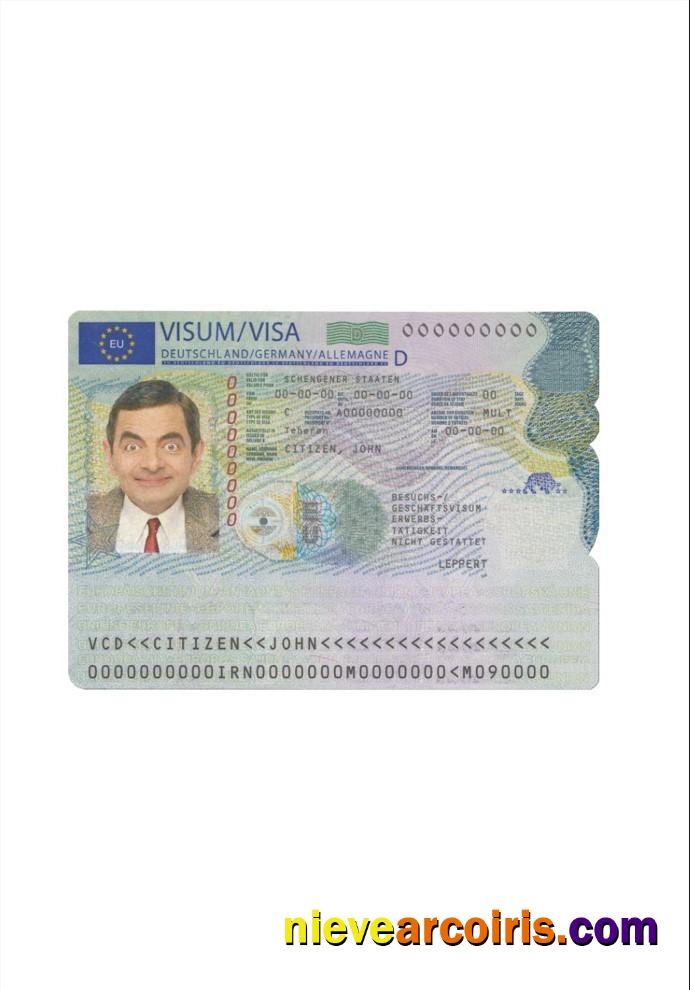 Germany Schengen Visa Template