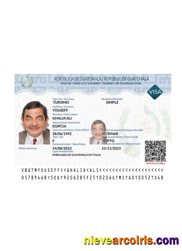 Guatemala Tourist Or Traveler Visa Photolook