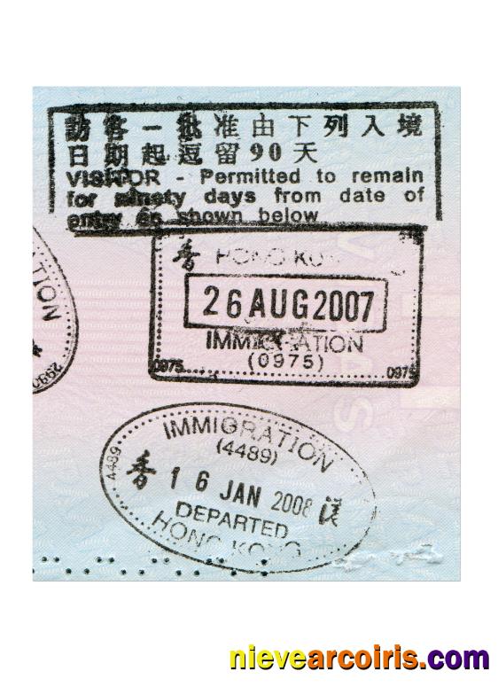 HONG KONG VISA STAMPS Photolook