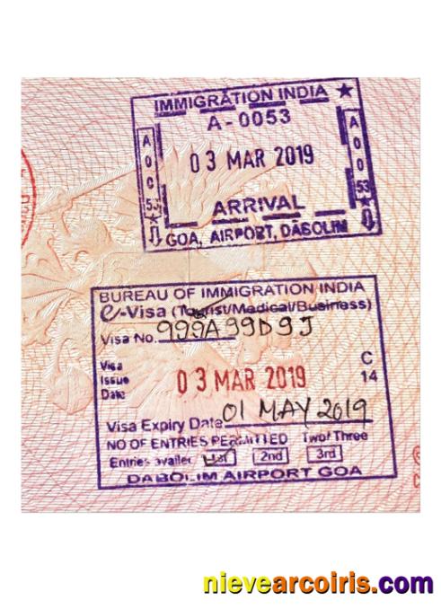 INDIA VISA STAMP Sample