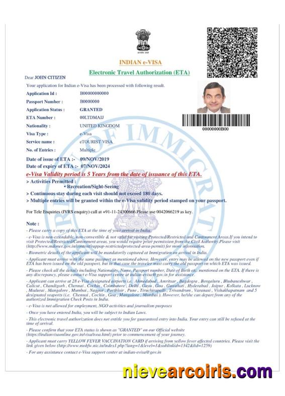 INDIA E Visa Photolook