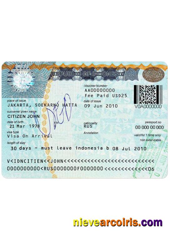 INDONESIA Visa Template