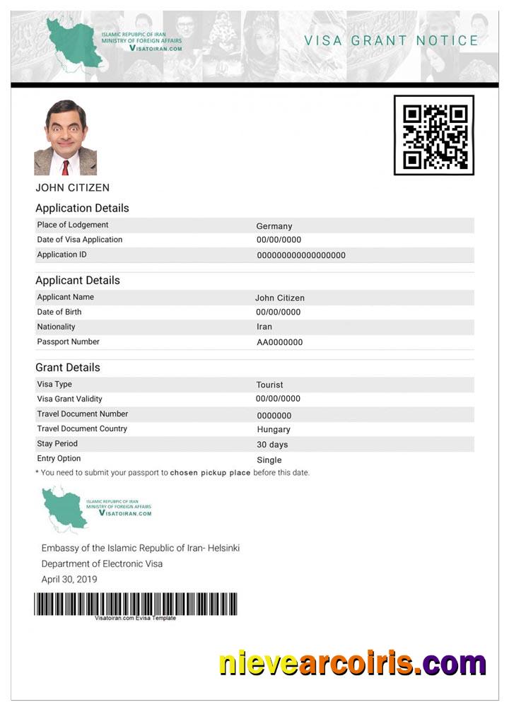 IRAN E Visa Photolook