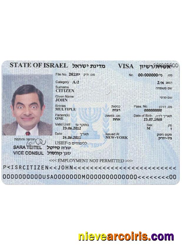 ISRAEL Visa Template