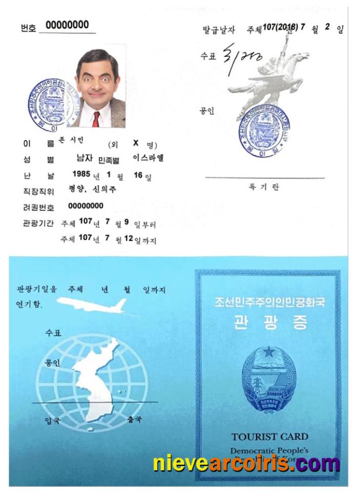 KOREA Tourist Card Template