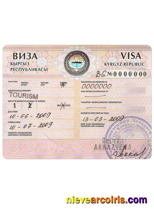 KYRGYZ Visa Template