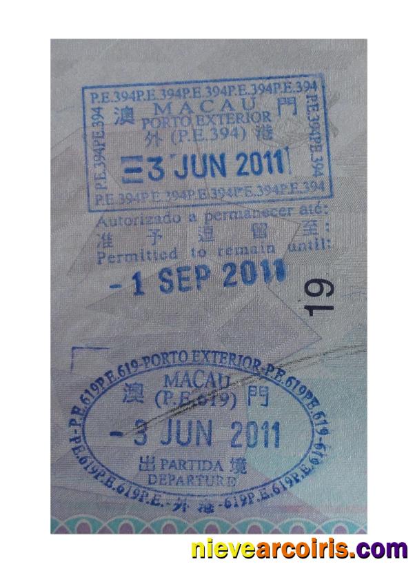 MACAU VISA STAMP Photolook