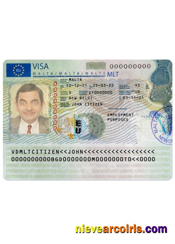 MALTA Travel Visa Version 2 Template