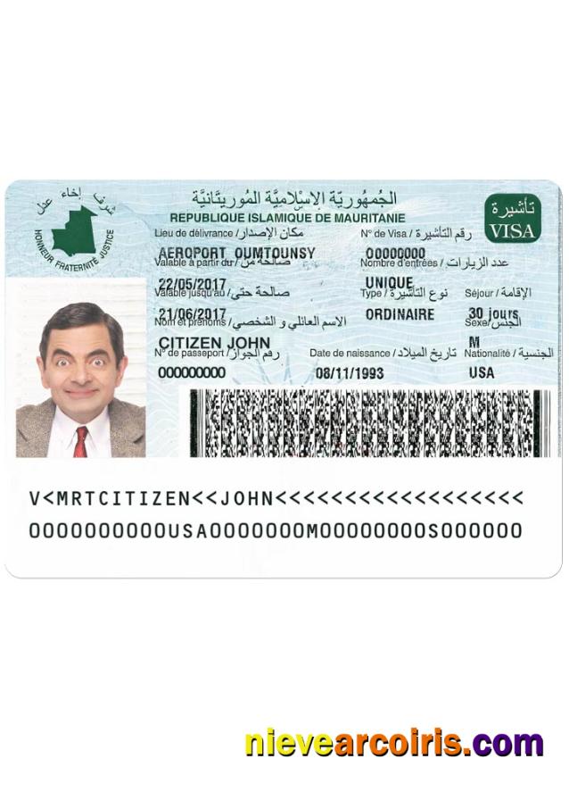 MAURITANIE Visa Version 2 Preview