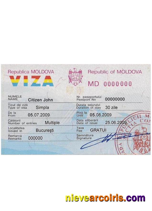 MOLDOVA Visa Template