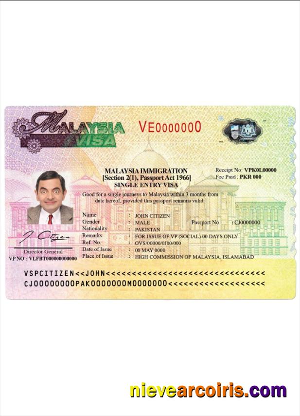 Malaysia Visa Template