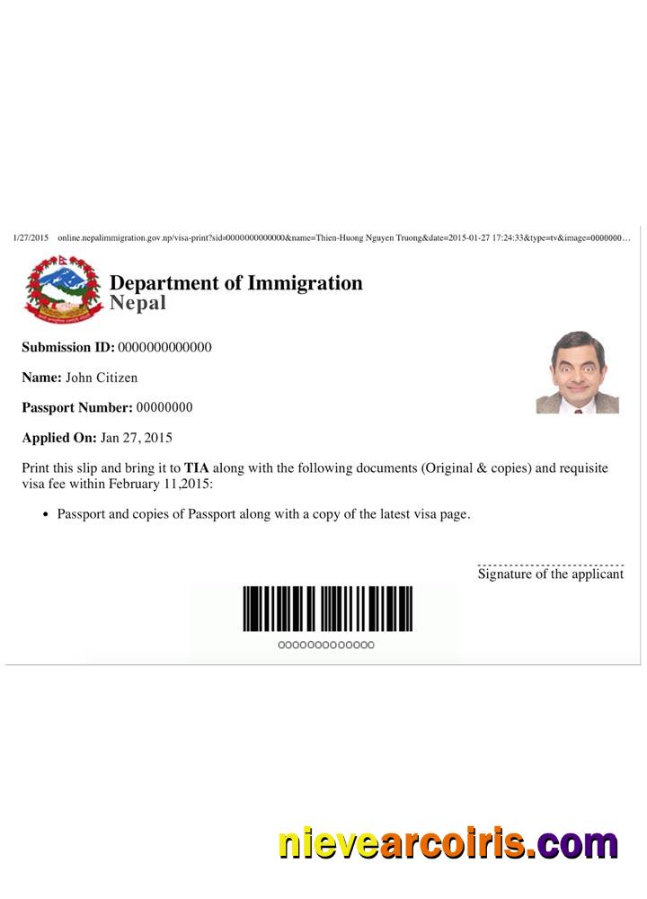 NEPAL E Visa Photolook