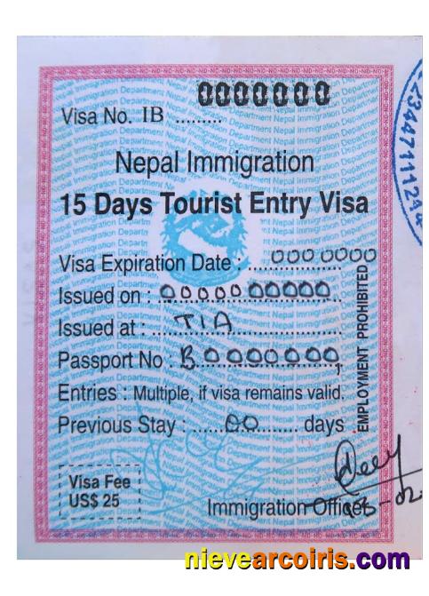 NEPAL Entry Visa Preview