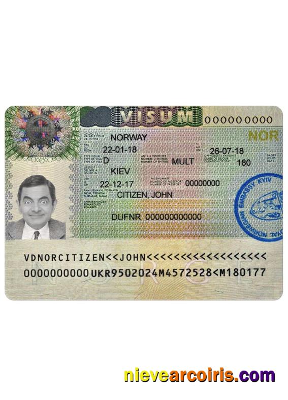NORWAY Visa Sample
