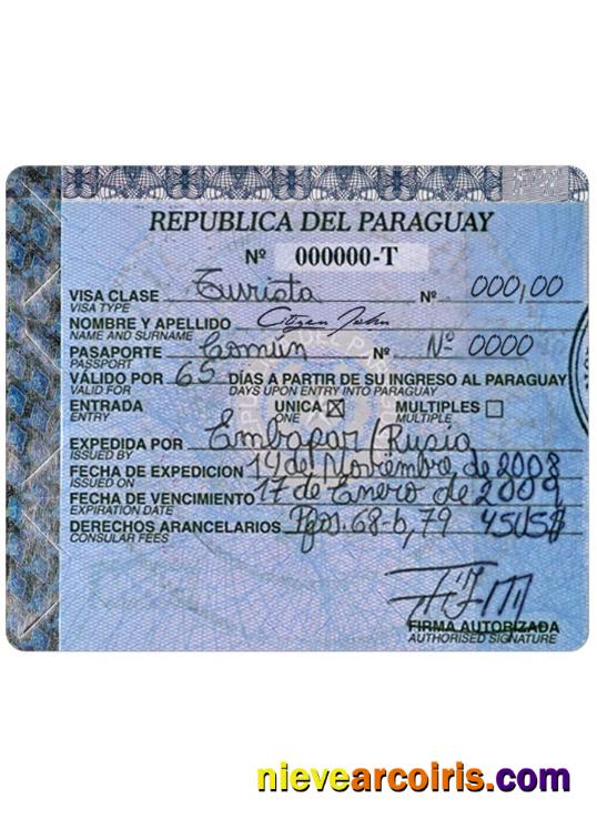 PARAGUAY Visa Sample