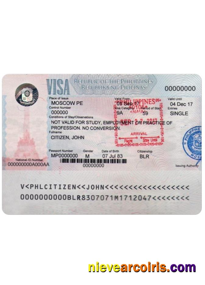 PHILIPPINES Visa Template