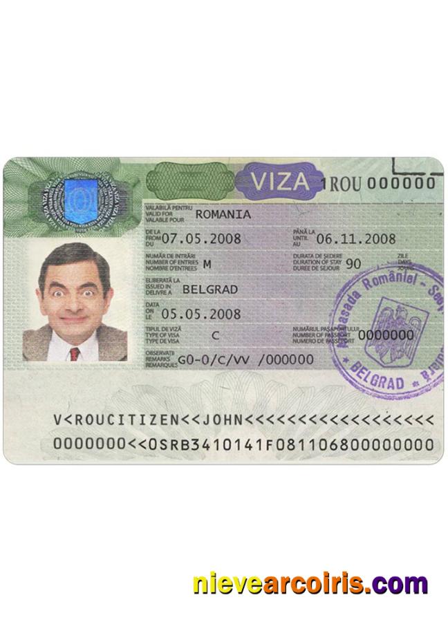 ROMANIA Visa Sample