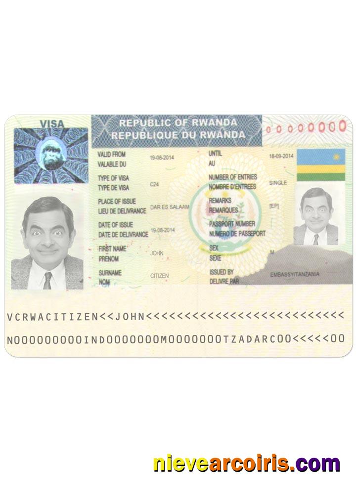 RWANDA Travel Visa Template