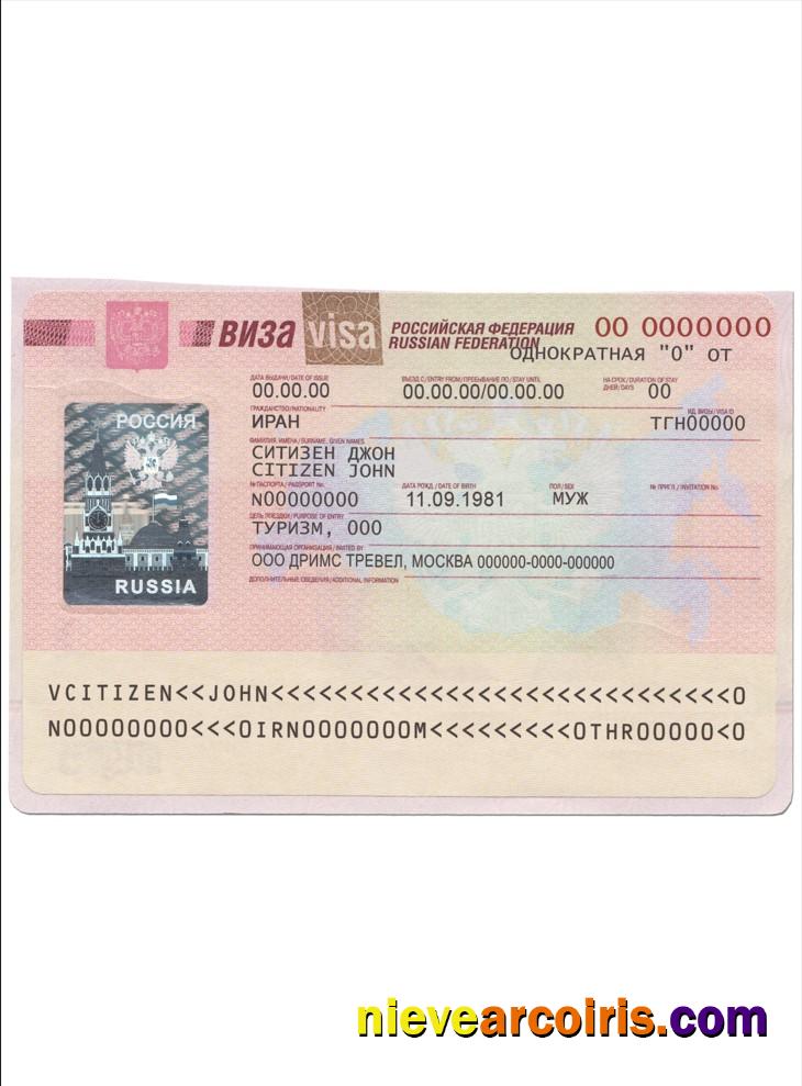 Russia Visa Template