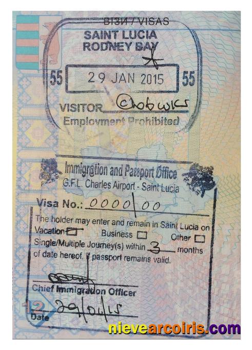 SAINT LUCIA Travel Visa Template