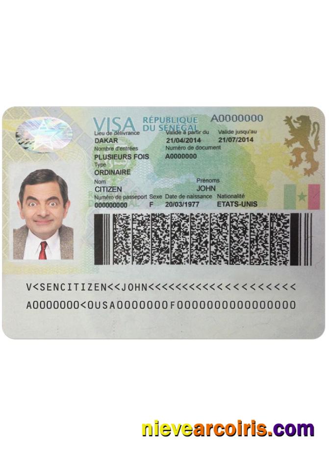 SENEGAL Visa Sample
