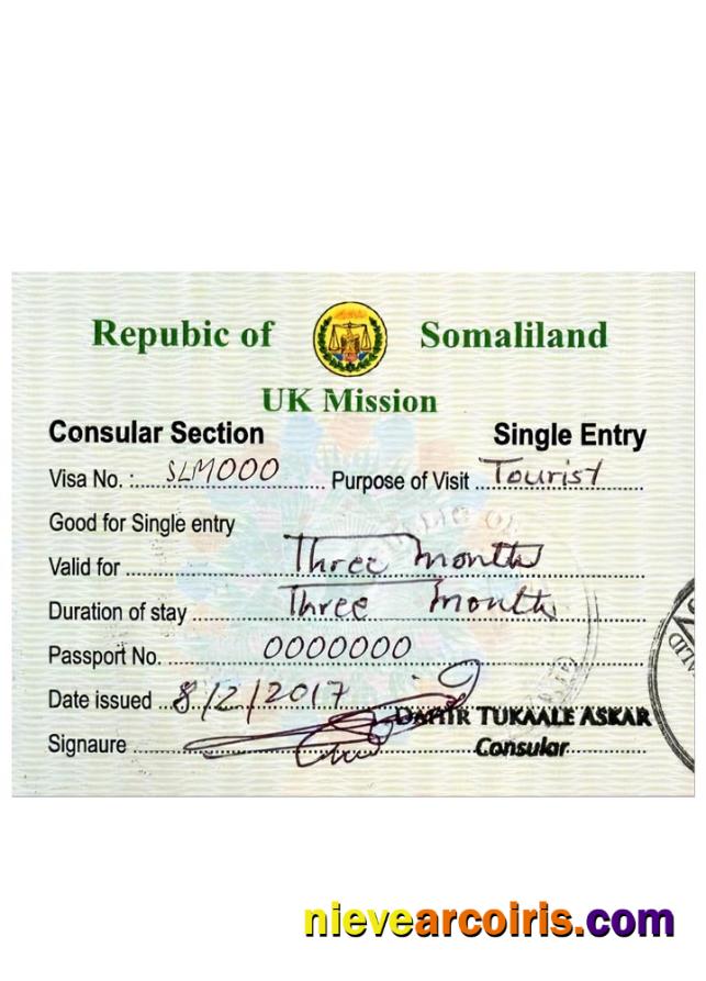 SOMALILAND Tourist Visa Preview