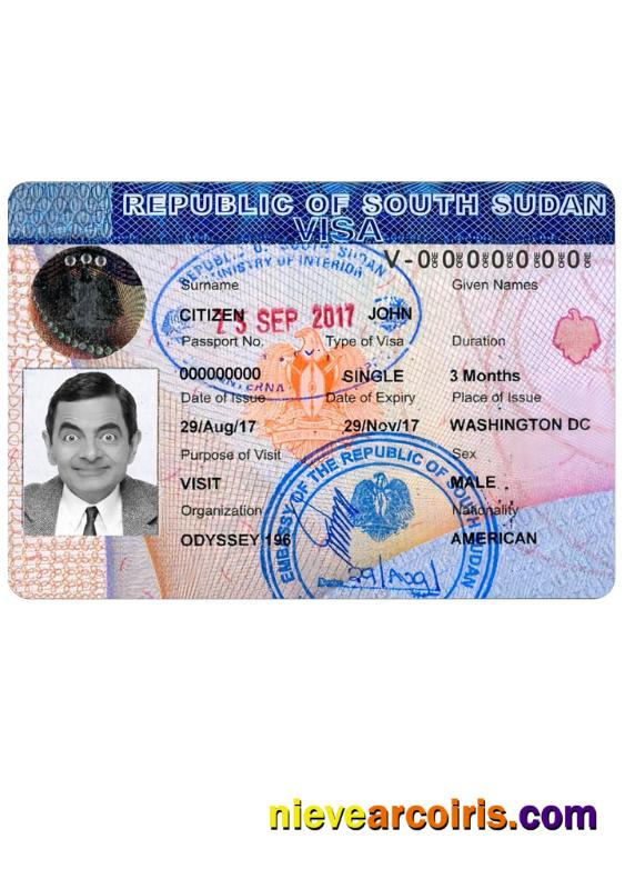 SOUTH SUDAN Travel Visa Photolook