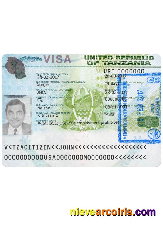 TANZANIA Travel Visa Version 2 Template
