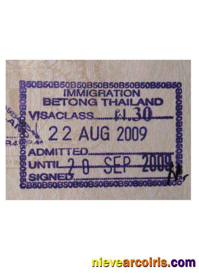 THAILAND VISA STAMP Sample