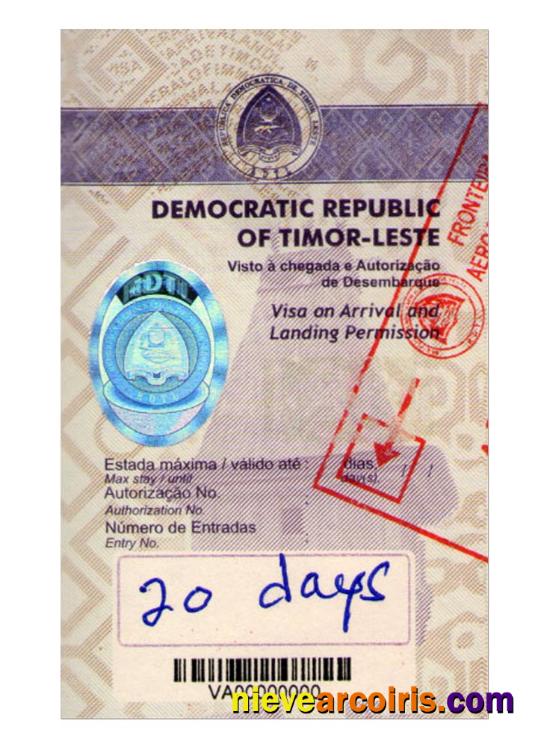 TIMOR LESTE Visa Preview