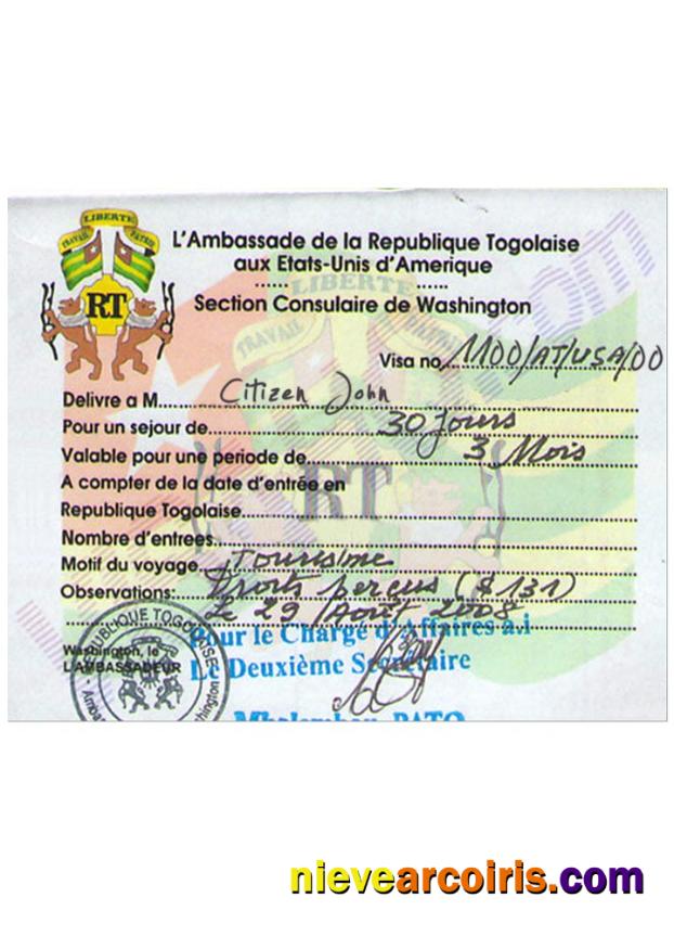 TOGOLAISE Visa Template