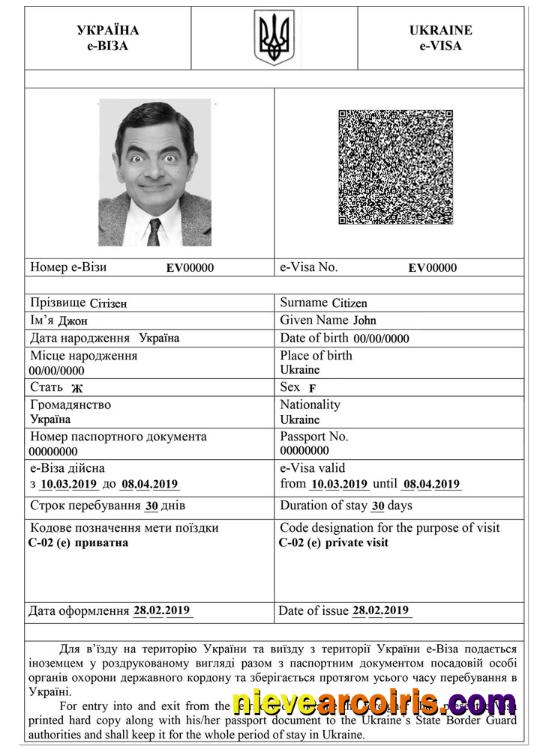 UKRAINE E Visa Preview