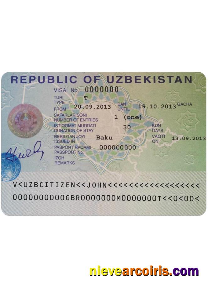UZBEKISTAN Visa Photolook