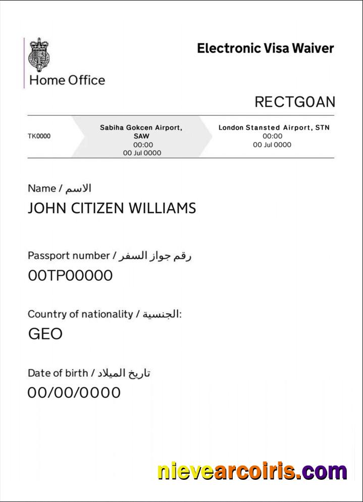 United Kingdom Electronic Visa Waiver Preview