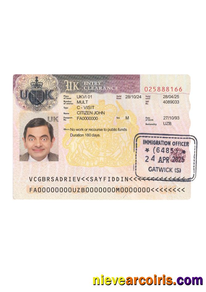 United Kingdom Entry Visa 2024 Present Photolook