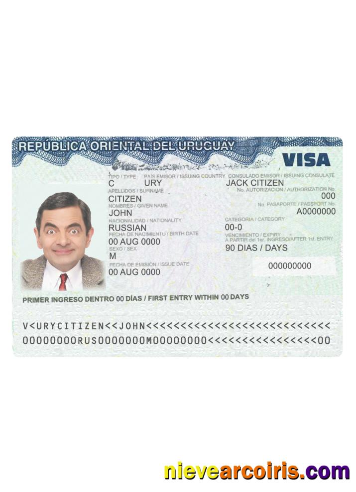 Uruguay Travel Visa Template