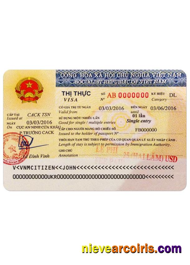 VIETNAEM Visa Template
