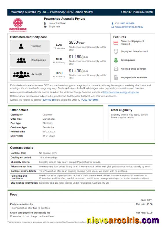 Professional AUSTRALIA POWERSHOP Utility Bill Word And PDF Template