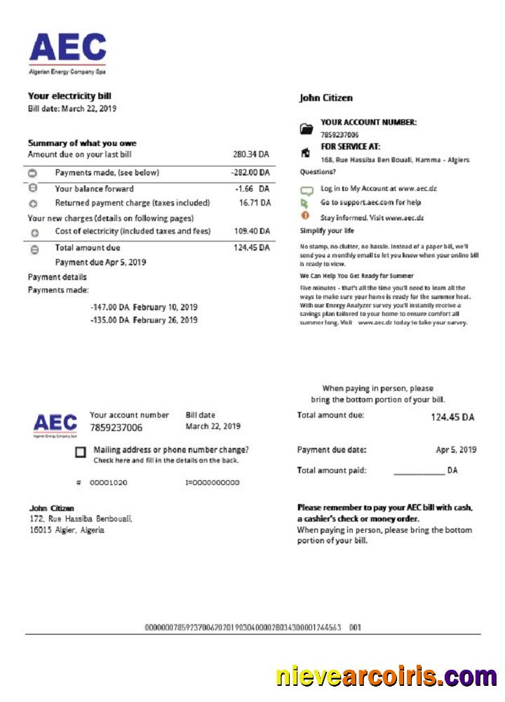 Algeria AEC Algerian Energy Company Sample