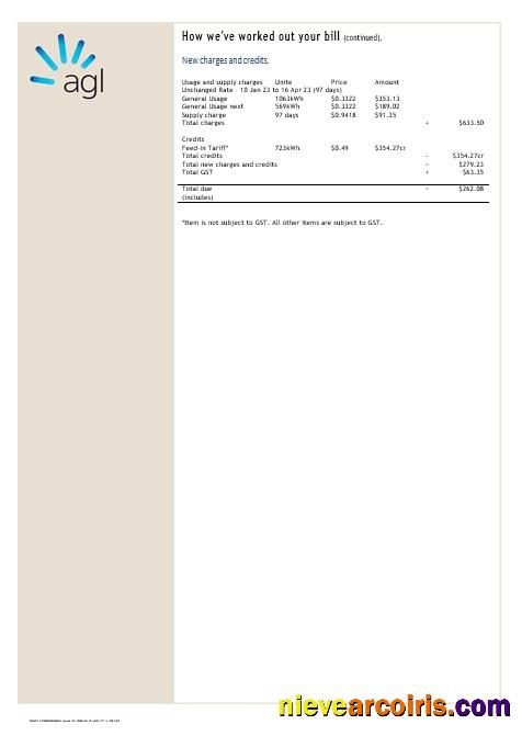 Australia AGL Electricity Account Energy Utility Bill Word And PDF Formats Photolook