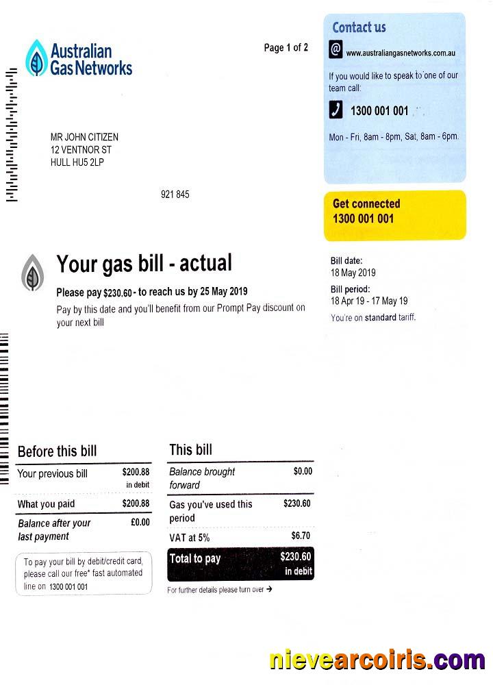 Australia Gas Utility Bill Preview