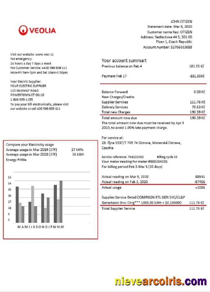 Czechia Veolia Energy Czech Republic Energy Utility Bill Preview