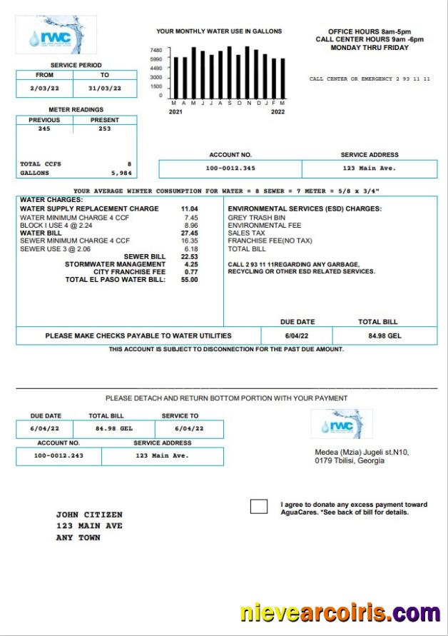 Georgia RWC Water Bill Preview