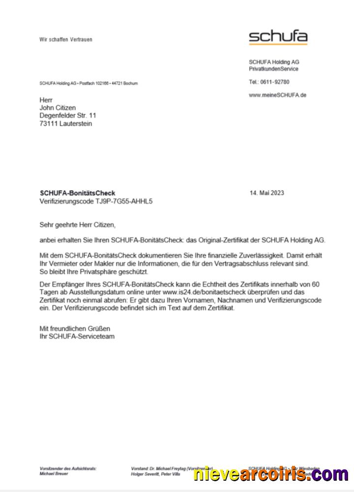 Professional Germany Schufa Utility Bill Word And PDF Template Scr